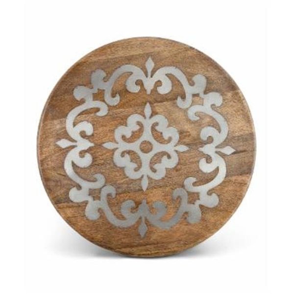 The Gerson Companies Gerson 93488 18 in. Diameter Metal-Inlaid Wood Heritage Lazy Susan 93488